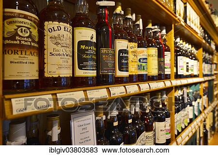 "Whiskey bottles on the shelf, the headquarters of the whiskey bottler and distiller Gordon & MacPhail, Elgin, Moray, Grampian, Scotland, United Kingdom, Europe" View Large Photo Image Stock Image - "Whiskey bottles on the shelf, the headquarters of the whiskey bottler and distiller Gordon & MacPhail, Elgin, Moray, Grampian, Scotland, United Kingdom, Europe". Fotosearch