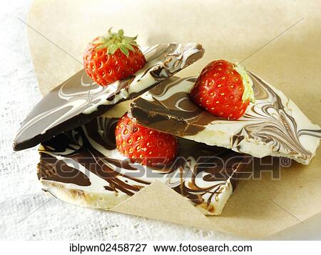 White and milk chocolate swirls with strawberries View Large Photo Image Stock Photo - White and milk chocolate swirls with strawberries. Fotosearch