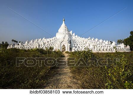 "White Buddhist Hsinbyume Pagoda or Myatheindan Pagoda, Mingun, Sagaing Division, Myanmar, Asia" View Large Photo Image Stock Image - "White Buddhist Hsinbyume Pagoda or Myatheindan Pagoda, Mingun, Sagaing Division, Myanmar, Asia". Fotosearch