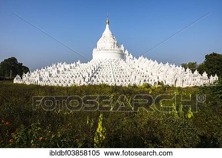 "White Buddhist Hsinbyume Pagoda or Myatheindan Pagoda, Mingun, Sagaing Division, Myanmar, Asia" View Large Photo Image Stock Photography - "White Buddhist Hsinbyume Pagoda or Myatheindan Pagoda, Mingun, Sagaing Division, Myanmar, Asia". Fotosearch