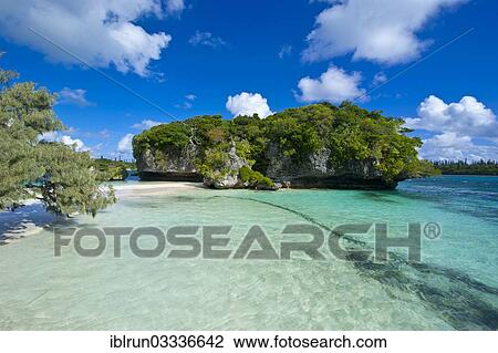 "White sand beach and turquoise water, Bay de Kanumera, Ile des Pins, New Caledonia, France, Oceania" View Large Photo Image Stock Image - "White sand beach and turquoise water, Bay de Kanumera, Ile des Pins, New Caledonia, France, Oceania". Fotosearch