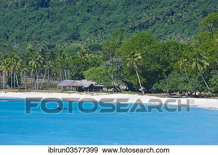 Stock Photo - "White sandy beach, Port Orly, Espiritu Santo, Sanma Province, Vanuatu, Oceania". Fotosearch