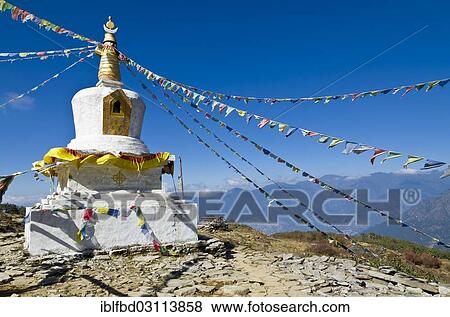 "White stupa closed to Lamjura La (3530m), Goyam, Solukhumbu District, Sagarmatha Zone, Nepal, Asia" View Large Photo Image Stock Photo - "White stupa closed to Lamjura La (3530m), Goyam, Solukhumbu District, Sagarmatha Zone, Nepal, Asia". Fotosearch