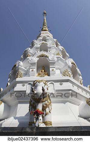 "White stupa in the Wat Klang Wiang, a Buddhist temple, Chiang Rai, Thailand, Asia" View Large Photo Image Stock Photograph - "White stupa in the Wat Klang Wiang, a Buddhist temple, Chiang Rai, Thailand, Asia". Fotosearch