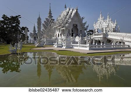 "White Temple, Wat Rong Khun by Chalermchai Kositpipat, Chiang Rai, Northern Thailand, Thailand, Asia" View Large Photo Image Stock Photo - "White Temple, Wat Rong Khun by Chalermchai Kositpipat, Chiang Rai, Northern Thailand, Thailand, Asia". Fotosearch