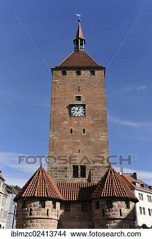 White Tower, gate tower of the penultimate city wall of Nuremberg, probably made around 1250, Ludwigsplatz 19, Nuremberg, Middle Franconia, Bavaria, Germany, Europe, PublicGround, Europe View Large Photo Image Picture - White Tower, gate tower of the penultimate city wall of Nuremberg, probably made around 1250, Ludwigsplatz 19, Nuremberg, Middle Franconia, Bavaria, Germany, Europe, PublicGround, Europe. Fotosearch