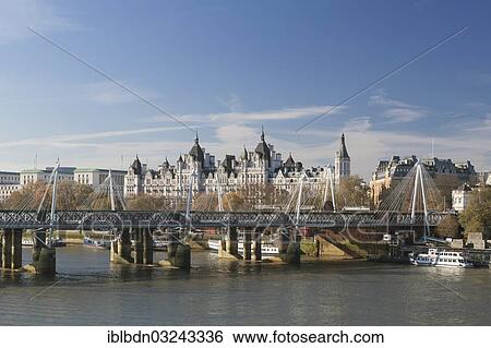 "Whitehall Court building and Hungerford Bridge, River Thames, London, London region, England, United Kingdom, Europe" View Large Photo Image Stock Photograph - "Whitehall Court building and Hungerford Bridge, River Thames, London, London region, England, United Kingdom, Europe". Fotosearch