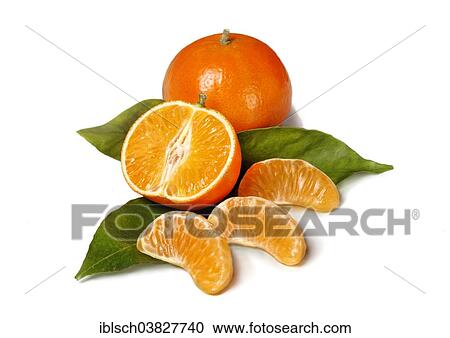 "Whole and a half Mandarine, individual pieces on leaves" View Large Photo Image Stock Image - "Whole and a half Mandarine, individual pieces on leaves". Fotosearch