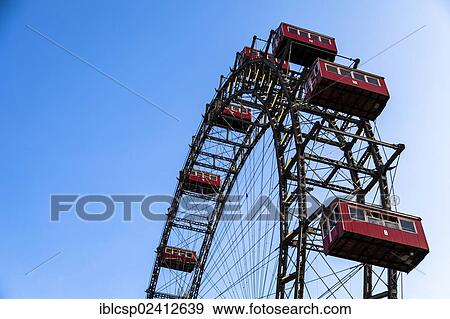 Wiener Riesenrad, Viennese Ferris wheel, Volks-Prater amusement park, Vienna, Austria, Europe View Large Photo Image Stock Photo - Wiener Riesenrad, Viennese Ferris wheel, Volks-Prater amusement park, Vienna, Austria, Europe. Fotosearch