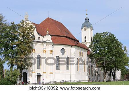 "Wies Church or the Pilgrimage Church of the Scourged Saviour in the Meadow, Steingaden, Pfaffenwinkel region, Upper Bavaria, Bavaria, Germany, Europe" View Large Photo Image Stock Image - "Wies Church or the Pilgrimage Church of the Scourged Saviour in the Meadow, Steingaden, Pfaffenwinkel region, Upper Bavaria, Bavaria, Germany, Europe". Fotosearch