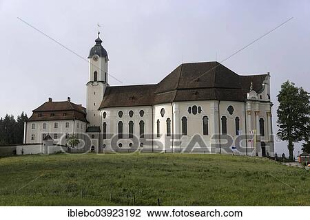 "Wieskirche or Pilgrimage Church of Wies, Rococo, UNESCO World Heritage Site, Wies, Steingaden, Pfaffenwinkel region, Upper Bavaria, Bavaria, Germany, Europe" View Large Photo Image Stock Image - "Wieskirche or Pilgrimage Church of Wies, Rococo, UNESCO World Heritage Site, Wies, Steingaden, Pfaffenwinkel region, Upper Bavaria, Bavaria, Germany, Europe". Fotosearch