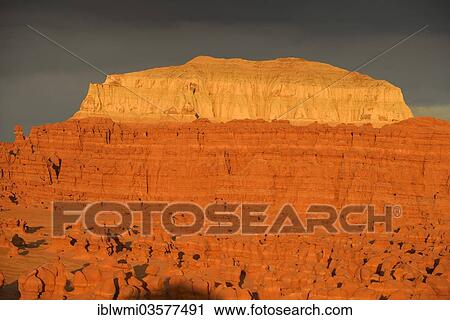 "Wild Horse Mesa, eroded hoodoos and rock formations of Entrada Sandstone in the morning light, dark clouds at back, Goblin Valley State Park, Utah, United States, North America" View Large Photo Image Stock Image - "Wild Horse Mesa, eroded hoodoos and rock formations of Entrada Sandstone in the morning light, dark clouds at back, Goblin Valley State Park, Utah, United States, North America". Fotosearch