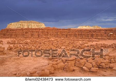 "Wild Horse Mesa, thunderstorm, eroded hoodoos and rock formations of Entrada sandstone, Goblins, Goblin Valley State Park, San Rafael Reef Desert, Utah, Southwest, United States, North America" View Large Photo Image Stock Image - "Wild Horse Mesa, thunderstorm, eroded hoodoos and rock formations of Entrada sandstone, Goblins, Goblin Valley State Park, San Rafael Reef Desert, Utah, Southwest, United States, North America". Fotosearch