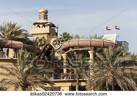Wild Wadi Water Park, water park with water slides, Jumeirah, Dubai, United Arab Emirates, Middle East, Asia View Large Photo Image Stock Photograph - Wild Wadi Water Park, water park with water slides, Jumeirah, Dubai, United Arab Emirates, Middle East, Asia. Fotosearch