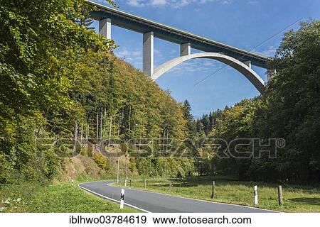 "Wilde Gera Bridge, concrete arch motorway bridge, A 71, height 110 meters, length 552 meters, opened in 2003, Grafenroda, Thuringian Forest, Thuringia, Germany, Europe" View Large Photo Image Stock Photo - "Wilde Gera Bridge, concrete arch motorway bridge, A 71, height 110 meters, length 552 meters, opened in 2003, Grafenroda, Thuringian Forest, Thuringia, Germany, Europe". Fotosearch