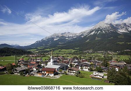 Stock Photograph - "Wilder Kaiser, Ellmau am Wilden Kaiser, Tyrol, Austria, Europe". Fotosearch