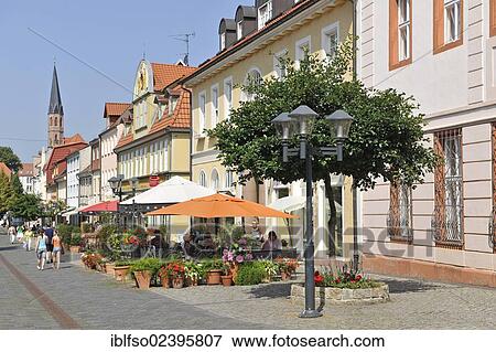 "Wilhelmstrasse shopping street, spire of St. -Martins-Kirche church at the back, Heilbad Heiligenstadt, Eichsfeld, Thuringia, Germany, Europe" View Large Photo Image Stock Photo - "Wilhelmstrasse shopping street, spire of St. -Martins-Kirche church at the back, Heilbad Heiligenstadt, Eichsfeld, Thuringia, Germany, Europe". Fotosearch