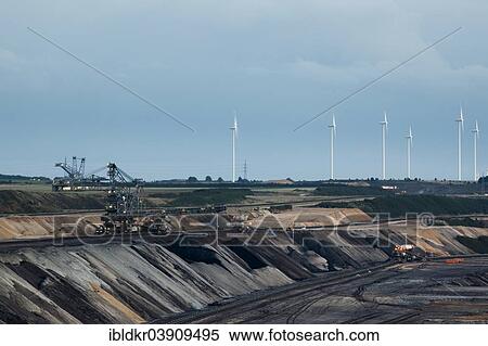 "Wind farm and open-cast lignite mining, Juchen lookout point, Garzweiler open-cast mine, Juchen, North Rhine-Westphalia, Germany, Europe" View Large Photo Image Stock Photography - "Wind farm and open-cast lignite mining, Juchen lookout point, Garzweiler open-cast mine, Juchen, North Rhine-Westphalia, Germany, Europe". Fotosearch
