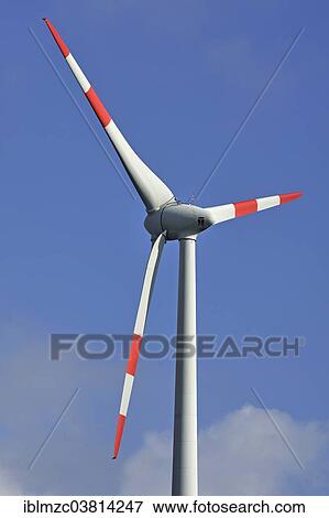 "Wind turbine against blue sky, Rhena, Mecklenburg-Vorpommern, Germany, Europe" View Large Photo Image Stock Photo - "Wind turbine against blue sky, Rhena, Mecklenburg-Vorpommern, Germany, Europe". Fotosearch