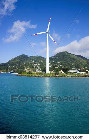 "Wind turbine on Mahe, Seychelles, Africa" View Large Photo Image Stock Photo - "Wind turbine on Mahe, Seychelles, Africa". Fotosearch