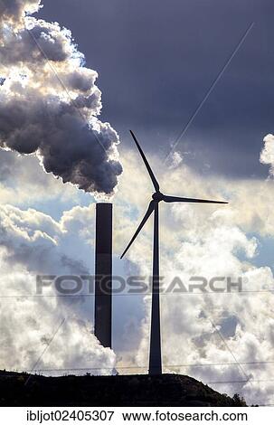 "Wind turbine on the Halde Scholven heap next to the E. ON coal-fired power plant Scholven, power lines, Gelsenkirchen, North Rhine-Westphalia, Germany, Europe" View Large Photo Image Stock Photo - "Wind turbine on the Halde Scholven heap next to the E. ON coal-fired power plant Scholven, power lines, Gelsenkirchen, North Rhine-Westphalia, Germany, Europe". Fotosearch