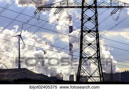 "Wind turbine on the Halde Scholven heap next to the E. ON coal-fired power plant Scholven, power lines, Gelsenkirchen, North Rhine-Westphalia, Germany, Europe" View Large Photo Image Stock Photography - "Wind turbine on the Halde Scholven heap next to the E. ON coal-fired power plant Scholven, power lines, Gelsenkirchen, North Rhine-Westphalia, Germany, Europe". Fotosearch