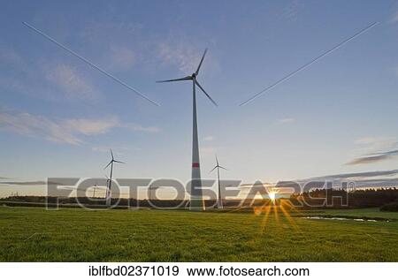 "Wind turbines in agricultural landscape, at sunset, Leupoldsgruen, Saxony, Germany, Europe" View Large Photo Image Stock Photo - "Wind turbines in agricultural landscape, at sunset, Leupoldsgruen, Saxony, Germany, Europe". Fotosearch