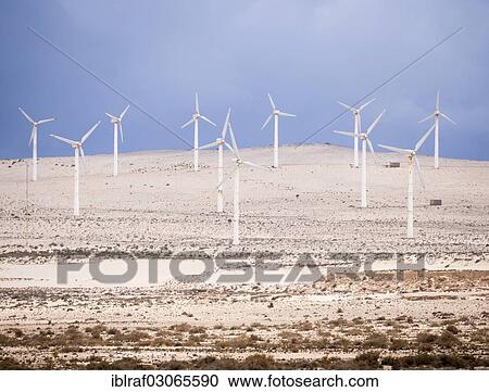 "Wind turbines in the desert, Istmo de La Pared, Fuerteventura, Canary Islands, Spain, Europe" View Large Photo Image Stock Image - "Wind turbines in the desert, Istmo de La Pared, Fuerteventura, Canary Islands, Spain, Europe". Fotosearch