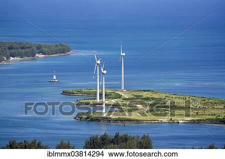 "Wind turbines on Mahe, Seychelles, Africa" View Large Photo Image Picture - "Wind turbines on Mahe, Seychelles, Africa". Fotosearch