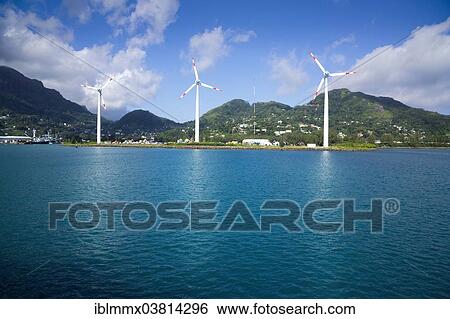 "Wind turbines on Mahe, Seychelles, Africa" View Large Photo Image Stock Photograph - "Wind turbines on Mahe, Seychelles, Africa". Fotosearch
