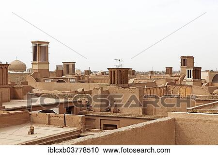 "Windcatchers in the historic centre, from above, Yazd, Yazd Province, Persia, Iran, Asia" View Large Photo Image Stock Image - "Windcatchers in the historic centre, from above, Yazd, Yazd Province, Persia, Iran, Asia". Fotosearch