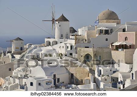 "Windmill and houses in the old town of Oia, Santorini, Cyclades, Greek Islands, Greece, Europe" View Large Photo Image Stock Photograph - "Windmill and houses in the old town of Oia, Santorini, Cyclades, Greek Islands, Greece, Europe". Fotosearch