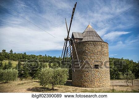 "Windmill at Ganagobie, Provence, Provence-Alpes-Cote, France, Europe" View Large Photo Image Stock Photo - "Windmill at Ganagobie, Provence, Provence-Alpes-Cote, France, Europe". Fotosearch