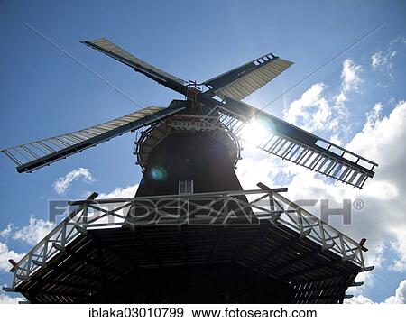 "Windmill, backlight, Berumerfehn, Grossheide, East Frisia, Lower Saxony, Germany, Europe" View Large Photo Image Stock Photo - "Windmill, backlight, Berumerfehn, Grossheide, East Frisia, Lower Saxony, Germany, Europe". Fotosearch