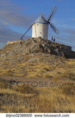 Stock Image - "Windmill, Consuegra, Toledo province, Route of Don Quixote, Castilla-La Mancha, Spain, Europe". Fotosearch