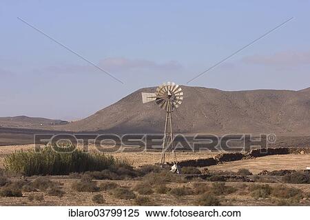 "Windmill for water pumping, Fuerteventura, Canary Islands, Spain, Europe" View Large Photo Image Stock Photography - "Windmill for water pumping, Fuerteventura, Canary Islands, Spain, Europe". Fotosearch