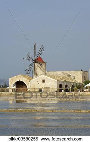 "Windmill in a saline, Trapani, Province of Trapani, Sicily, Italy, Europe" View Large Photo Image Stock Photography - "Windmill in a saline, Trapani, Province of Trapani, Sicily, Italy, Europe". Fotosearch
