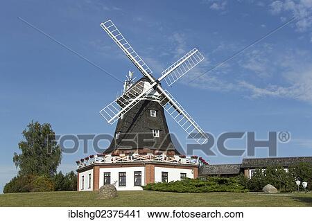 Stock Image - "Windmill, Kluetz, Mecklenburg-Western Pomerania, Germany, Europe". Fotosearch