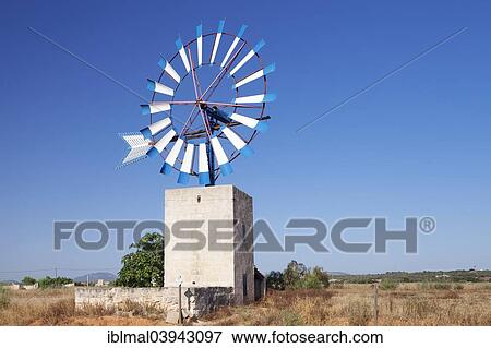 "Windmill near Campos, Majorca, Balearic Islands, Spain, Europe" View Large Photo Image Stock Photo - "Windmill near Campos, Majorca, Balearic Islands, Spain, Europe". Fotosearch