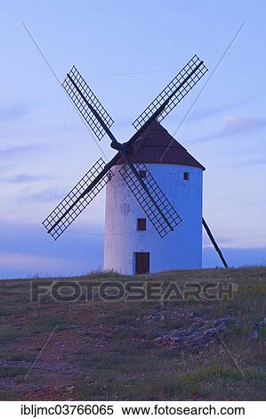 "Windmill, Route of Don Quixote, Mota del Cuervo, Castile-La Mancha, Spain, Europe" View Large Photo Image Stock Photography - "Windmill, Route of Don Quixote, Mota del Cuervo, Castile-La Mancha, Spain, Europe". Fotosearch