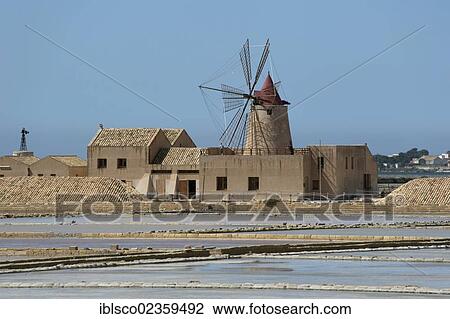 "Windmill, salines of Marsala, Trapani Province, Sicily, Italy, Europe" View Large Photo Image Stock Image - "Windmill, salines of Marsala, Trapani Province, Sicily, Italy, Europe". Fotosearch