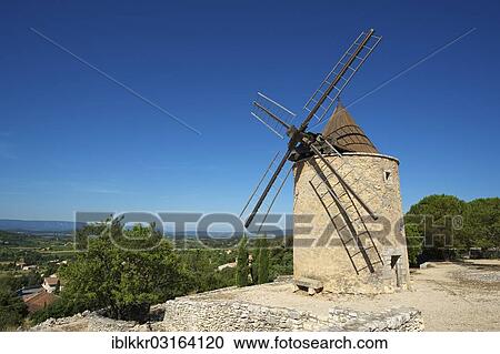 "Windmill, St. Saturnin les Apt, Saint-Saturnin-les-Apt, Provence, Region Provence-Alpes-Cote d? ÇÖAzur, France, Europe" View Large Photo Image Stock Image - "Windmill, St. Saturnin les Apt, Saint-Saturnin-les-Apt, Provence, Region Provence-Alpes-Cote d? ÇÖAzur, France, Europe". Fotosearch