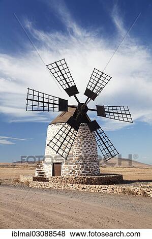 "Windmill, Tefia, Fuerteventura, Canary Islands, Spain, Europe" View Large Photo Image Stock Photo - "Windmill, Tefia, Fuerteventura, Canary Islands, Spain, Europe". Fotosearch