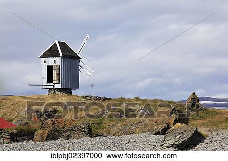 Stock Image - "Windmill, Vigur, West Iceland, Iceland, Europe". Fotosearch