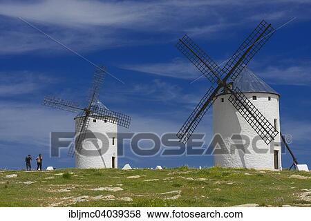"Windmills, Campo de Criptana, Route of Don Quijote, Ciudad Real province, Castilla-La Mancha, Spain, Europe" View Large Photo Image Stock Photo - "Windmills, Campo de Criptana, Route of Don Quijote, Ciudad Real province, Castilla-La Mancha, Spain, Europe". Fotosearch