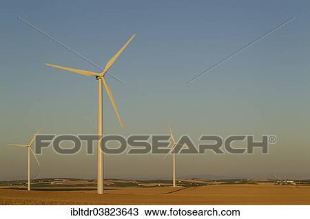 "Windmills in the evening light on a wind farm near Sanlucar de Barrameda, Cadiz province, Andalucia, Spain, Europe" View Large Photo Image Stock Image - "Windmills in the evening light on a wind farm near Sanlucar de Barrameda, Cadiz province, Andalucia, Spain, Europe". Fotosearch