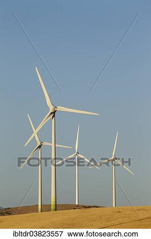Stock Photo - "Windmills on a wind farm near Zahara de los Atunes, Cadiz province, Andalucia, Spain, Europe". Fotosearch