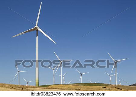 "Windmills on a wind farm near Zahara de los Atunes, Cadiz province, Andalucia, Spain, Europe" View Large Photo Image Stock Photograph - "Windmills on a wind farm near Zahara de los Atunes, Cadiz province, Andalucia, Spain, Europe". Fotosearch
