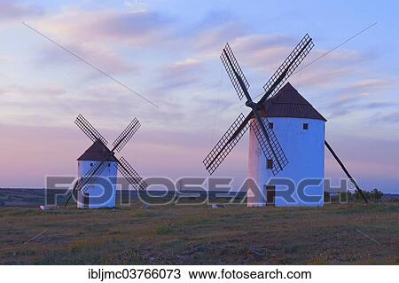 "Windmills, Route of Don Quixote, Mota del Cuervo, Castile-La Mancha, Spain, Europe" View Large Photo Image Stock Image - "Windmills, Route of Don Quixote, Mota del Cuervo, Castile-La Mancha, Spain, Europe". Fotosearch