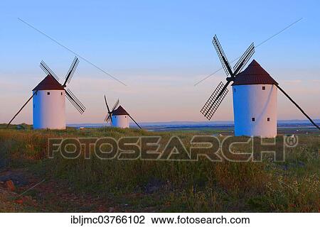"Windmills, Route of Don Quixote, Mota del Cuervo, Castile-La Mancha, Spain, Europe" View Large Photo Image Stock Image - "Windmills, Route of Don Quixote, Mota del Cuervo, Castile-La Mancha, Spain, Europe". Fotosearch